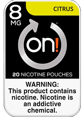 ON! NICOTINE POUCHES 8MG CITRUS (CONTAINS NO TOBACCO)